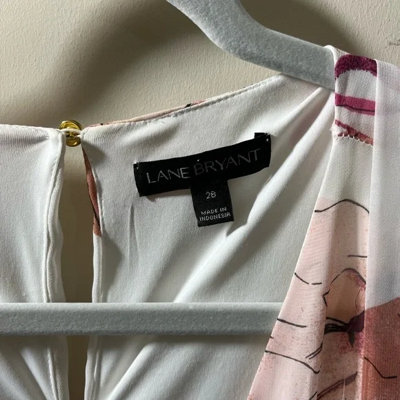 Lane Bryant size 28 floral summer dress elastic waist with belt lined - Picture 3 of 17